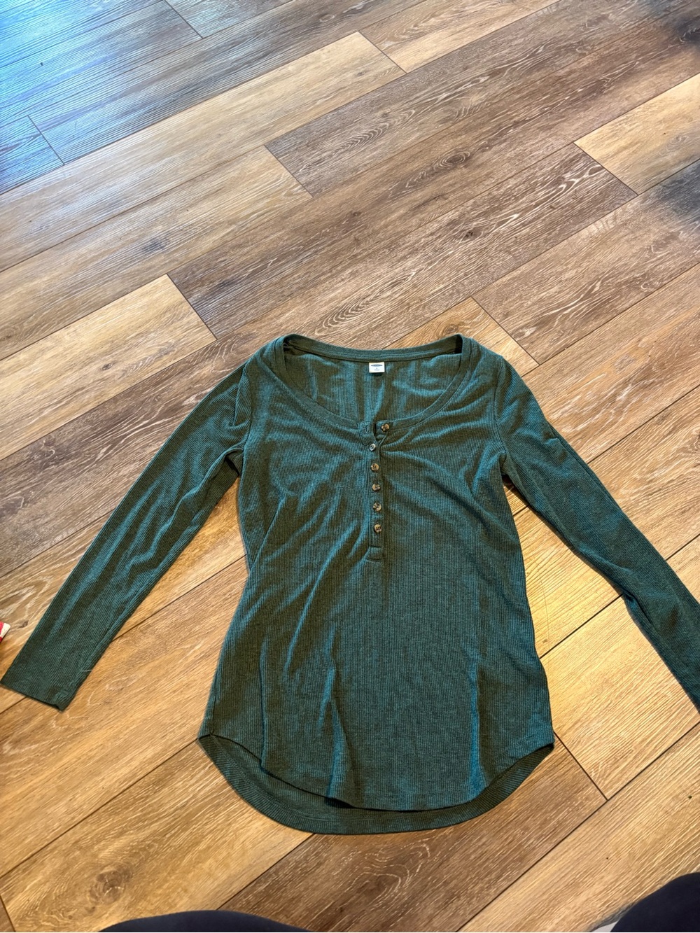 Old Navy Forest Green Long Sleeve Henley Top